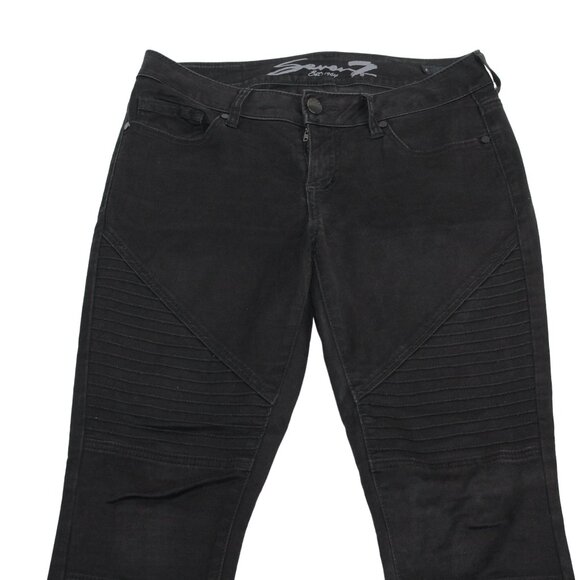 Seven7 Womens Sz 8 Jeans Black Tummyless High-Rise Skinny Leg Stretch Denim - Picture 8 of 13